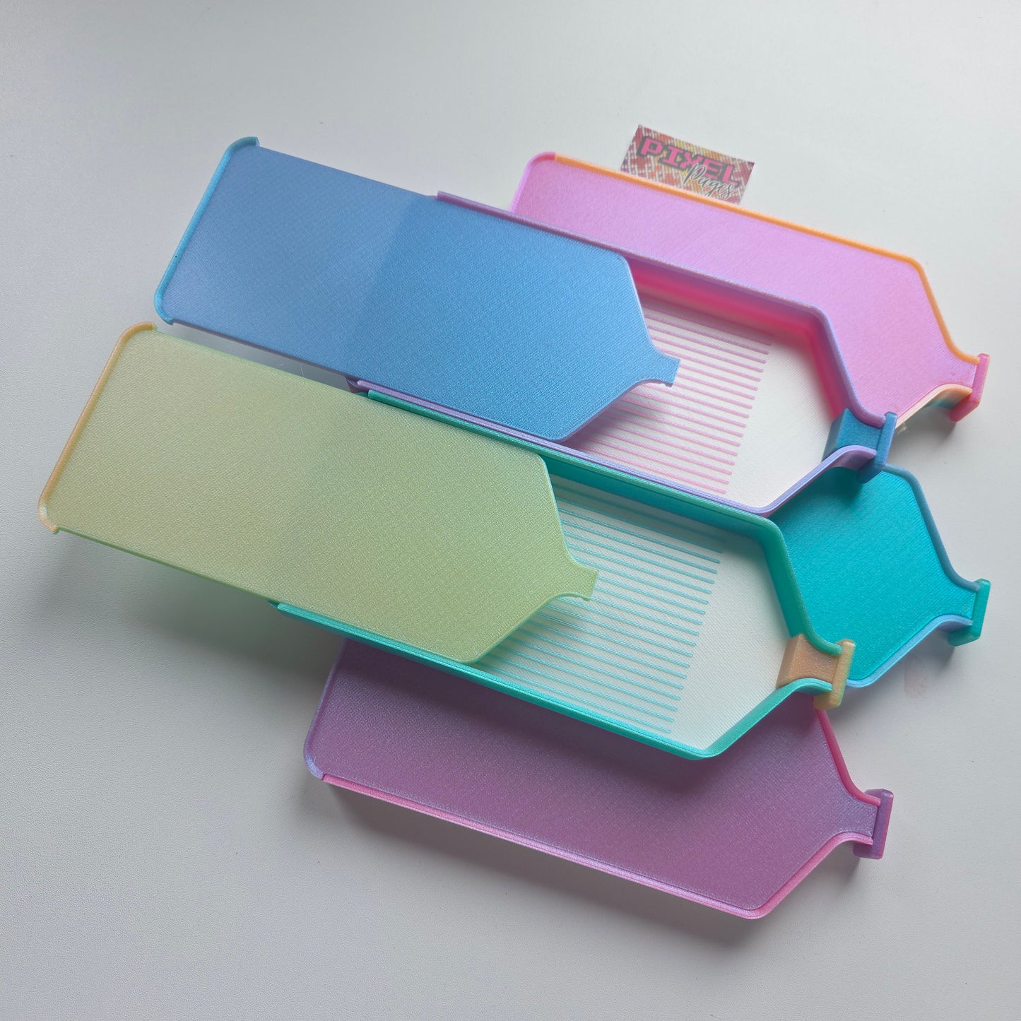 Luxury Set of 5 Stack-able Trays - Chameleon Rainbow Shimmer