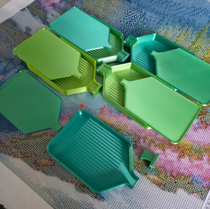 Luxury Set of 5 Stack-able Trays - Electric Emerald