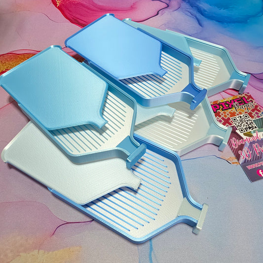 Luxury Set of 5 Stack-able Trays - Silk white & Iceburg
