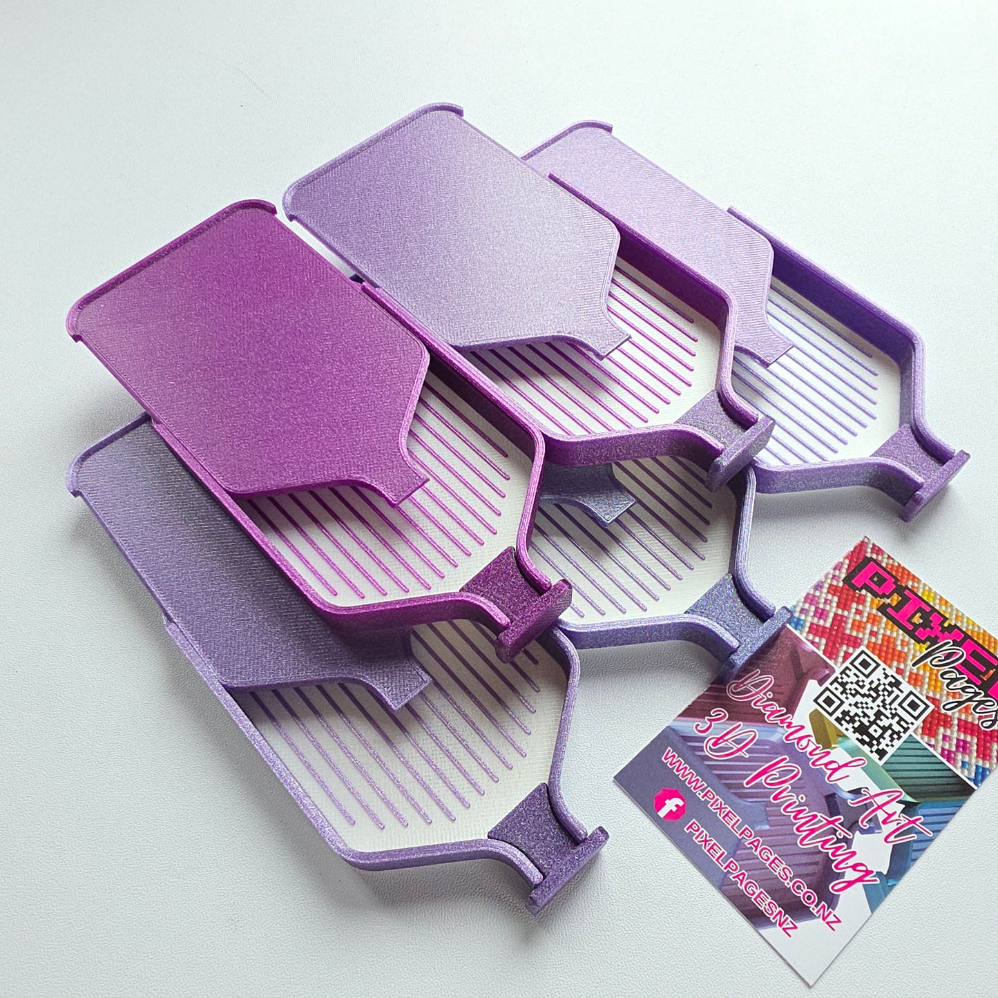 Luxury Set of 5 Stack-able Trays - Gradient Purple Shimmer