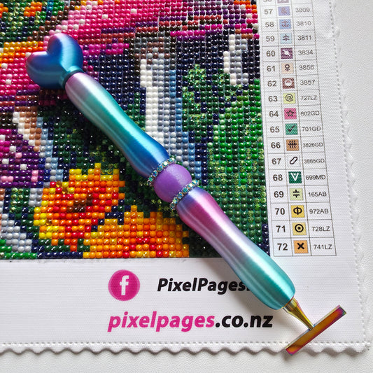 Multicoloured Pen For Threaded Tips - Aqua Sky Bling