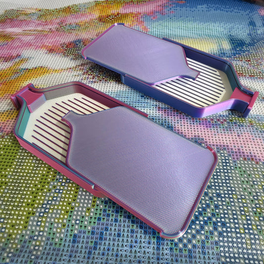 Luxury Mini Diamond Painting Drill Tray with Lid & Stopper - Pearl White & Magical