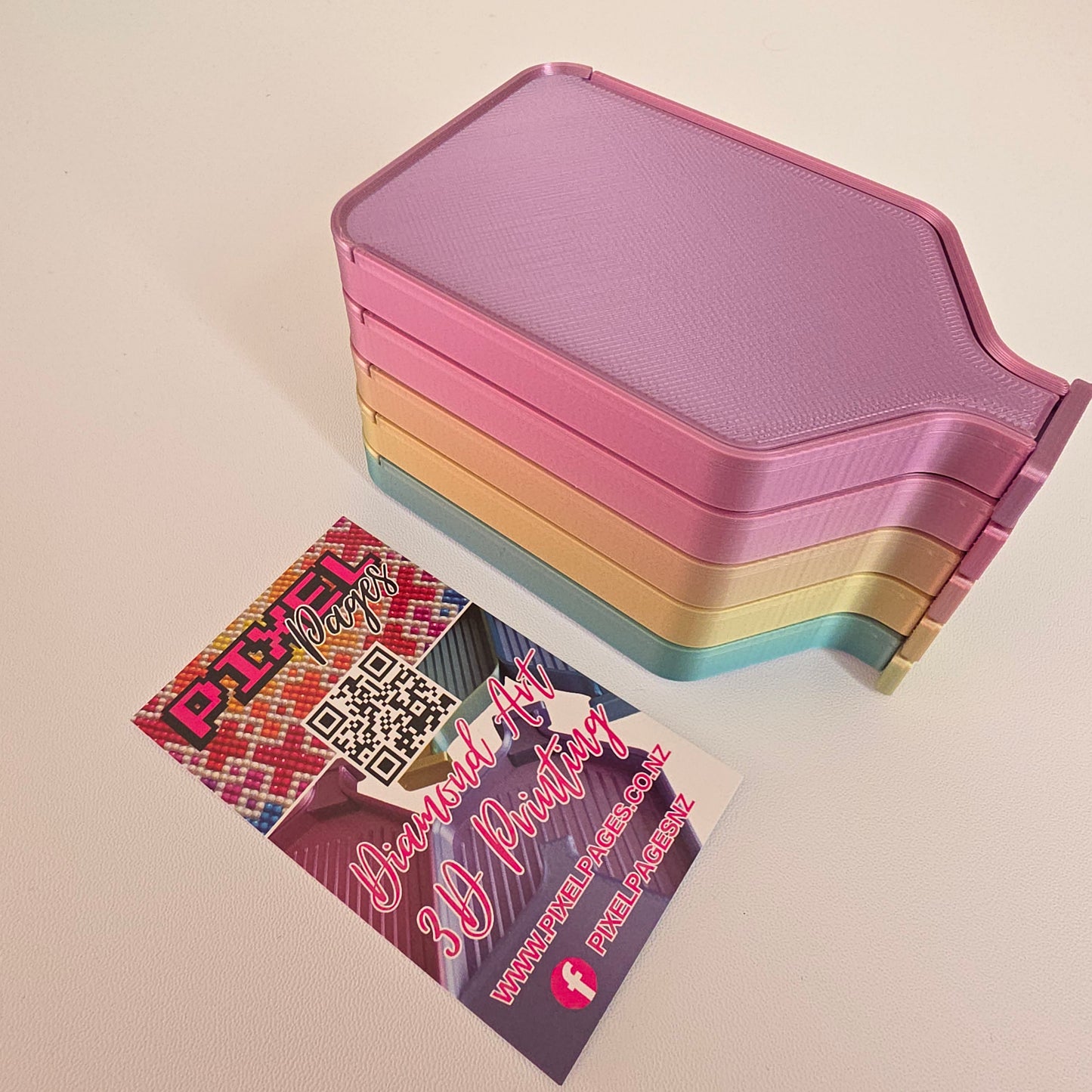 Luxury Mini Set of 5 Stack-able Trays - Pearl White & Paddle Pop