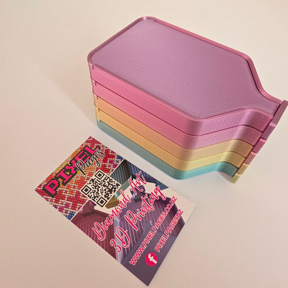 Luxury Mini Set of 5 Stack-able Trays - Pearl White & Paddle Pop