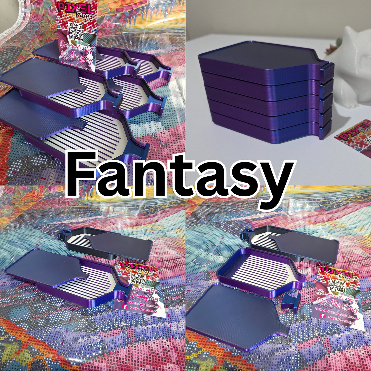 Luxury Set of 5 Stack-able Trays - Tri-Colours