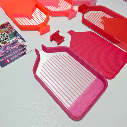 Luxury Set of 5 Stack-able Trays - Strawberry Sorbet