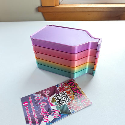 Luxury Set of 5 Stack-able Trays - Silk Rainbow