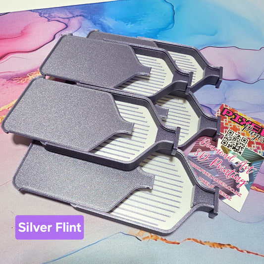 Luxury Set of 5 Stack-able Trays - Silver Flint