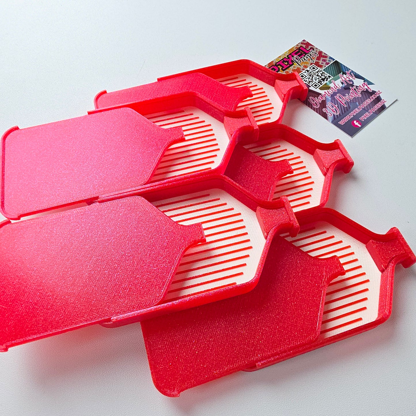 Luxury Set of 5 Stack-able Trays - Raspberry Shimmer