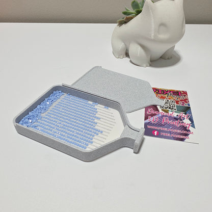 Luxury Diamond Painting Drill Tray with Lid & Stopper Signature/White