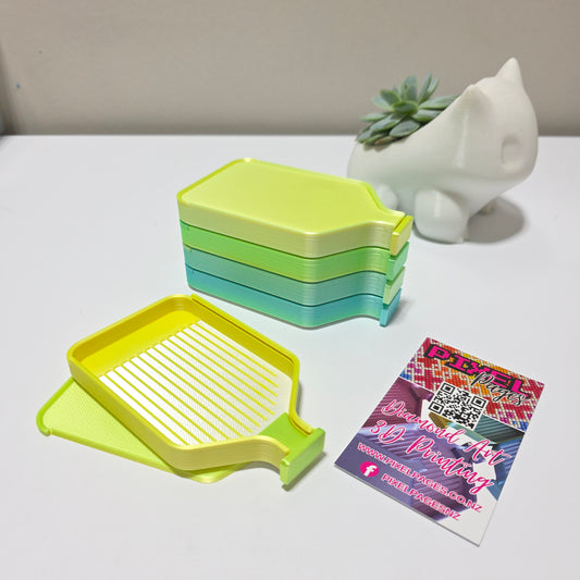 Luxury Mini Set of 5 Stack-able Trays - Pearl White & Zest