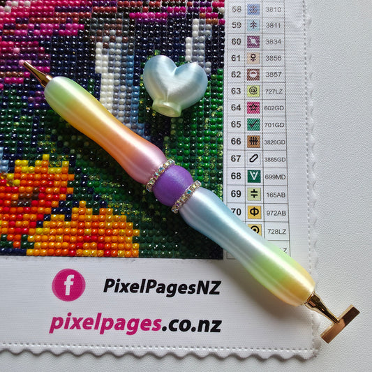 Multicolored Pen For Threaded Tips - Mermaid Bling
