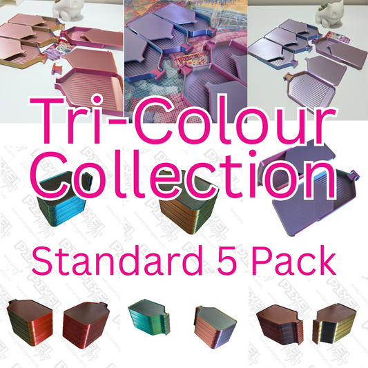 Luxury Stack-able Trays 5 Pack - Tri-Colours