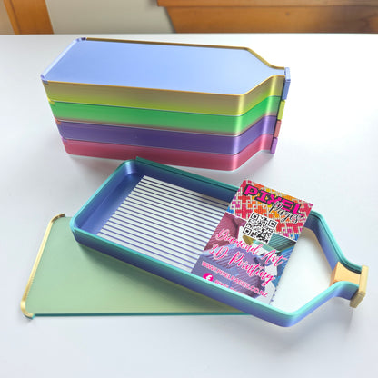 Luxury Set of 5 Stack-able Trays - Silk Rainbow