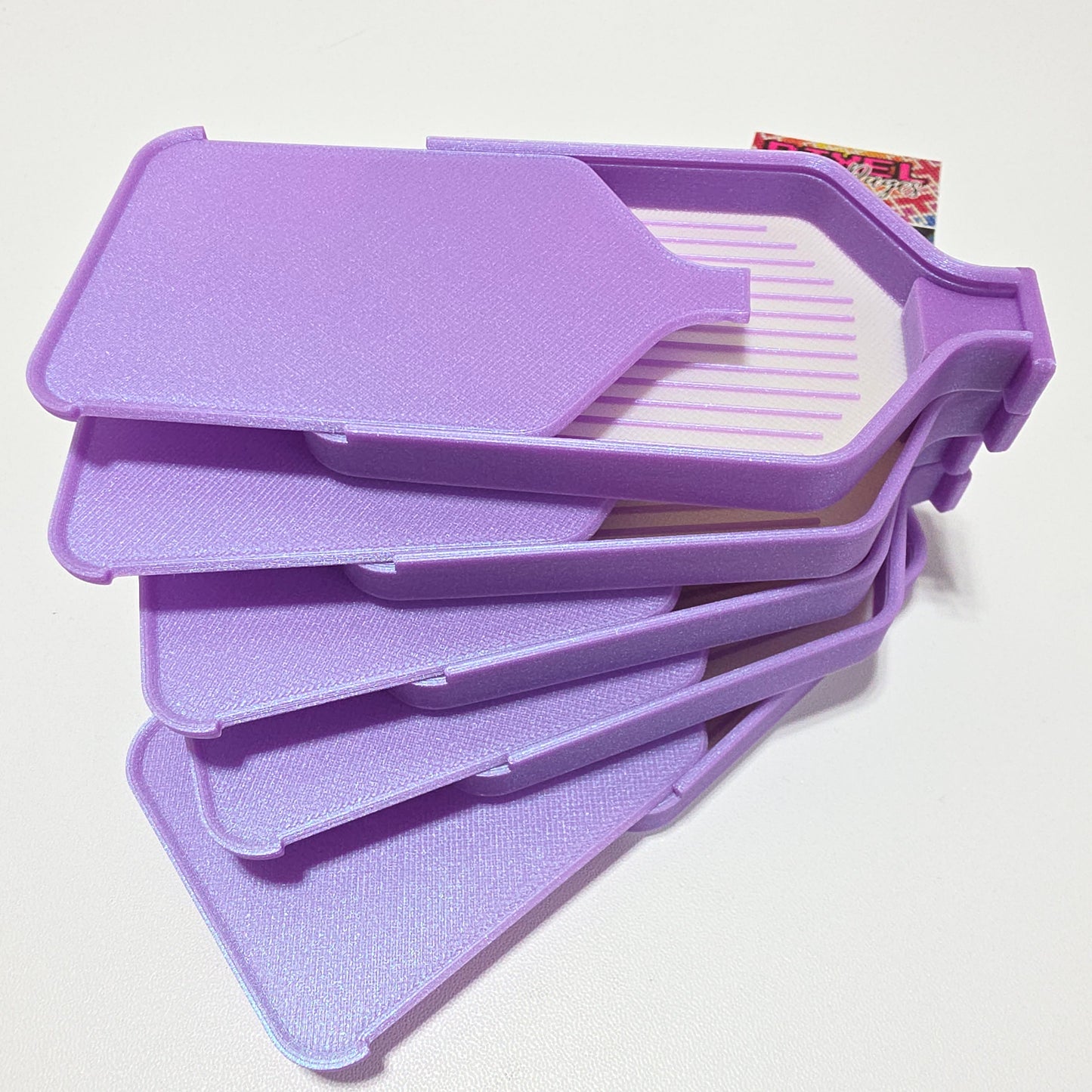 Luxury Mini Set of 5 Stack-able Trays - Pearl White & Amethyst