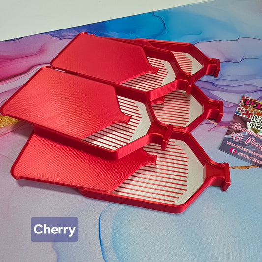 Luxury Set of 5 Stack-able Trays - Pearly White & Cherry