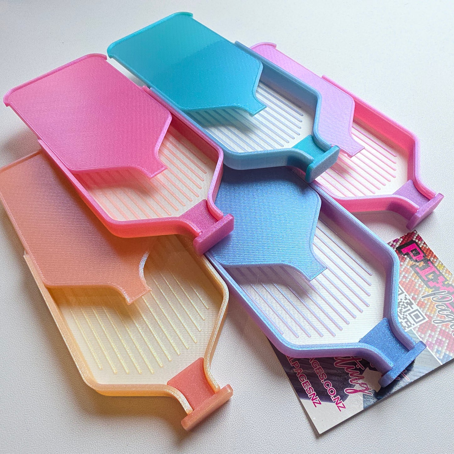 Luxury Set of 5 Stack-able Trays - Chameleon Rainbow Shimmer