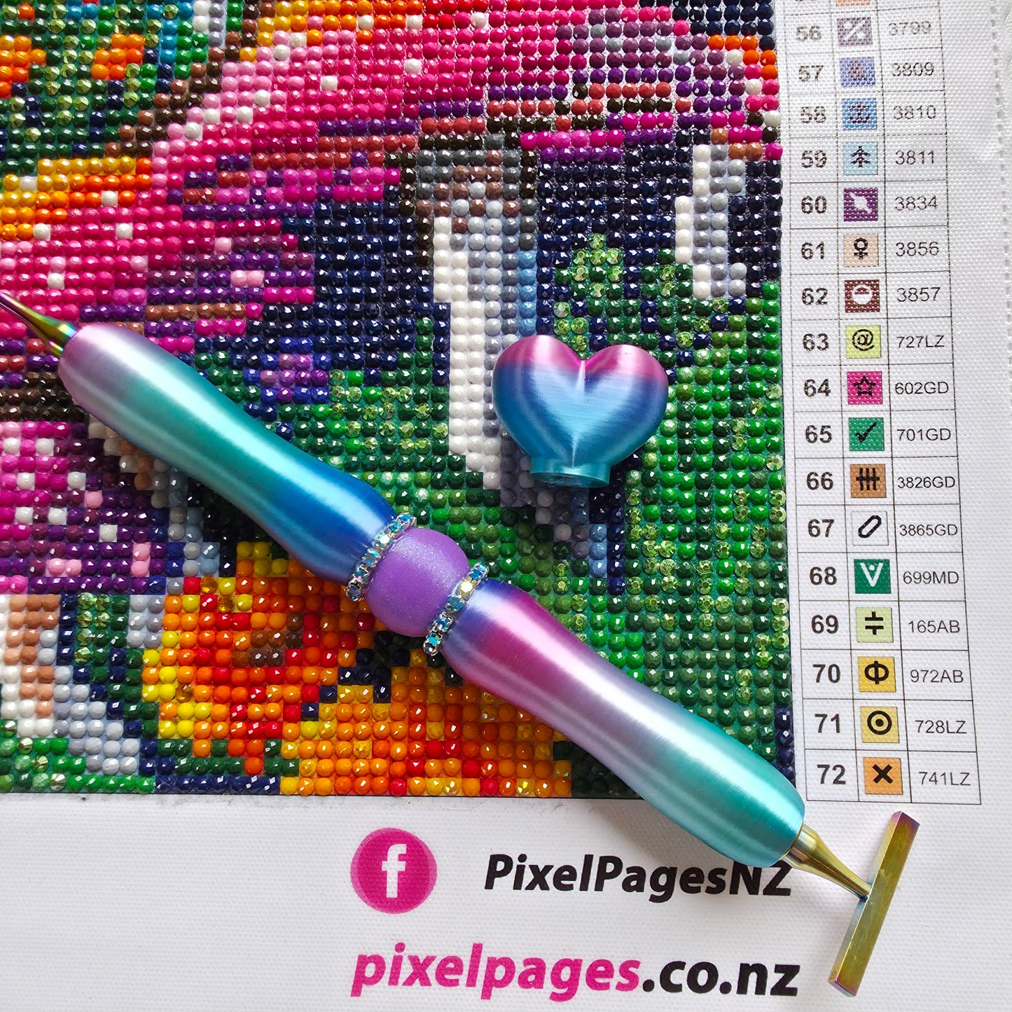 Multicoloured Pen For Threaded Tips - Aqua Sky Bling