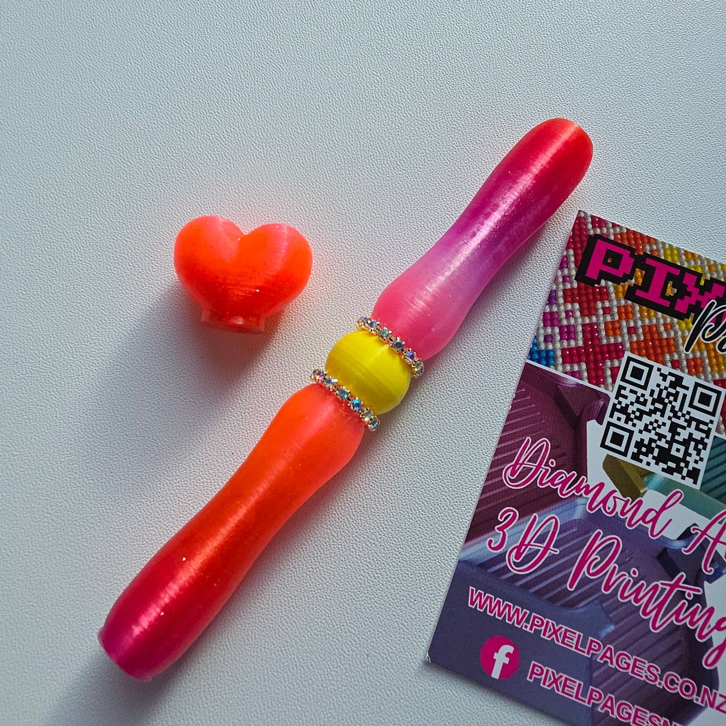 Multicoloured Double Twist Tip Pen - Strawberry Bling