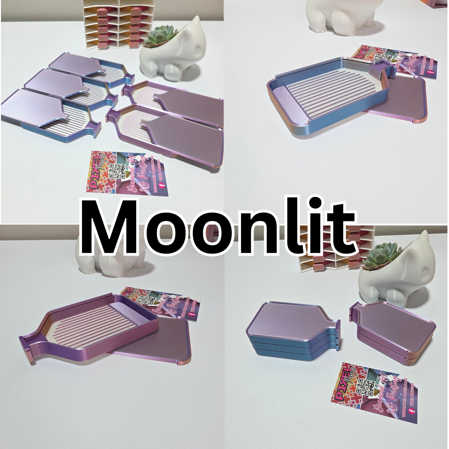 Luxury Mini Stack-able Trays Singles - Pearly White & Tri-Colour
