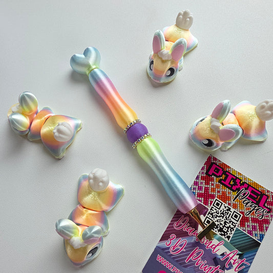 Multicoloured Double Twist Tip Pen - Crystal Mermaid