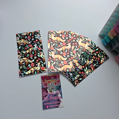 Holographic Release Paper 8cm x 15cm 12 Pack - Fox