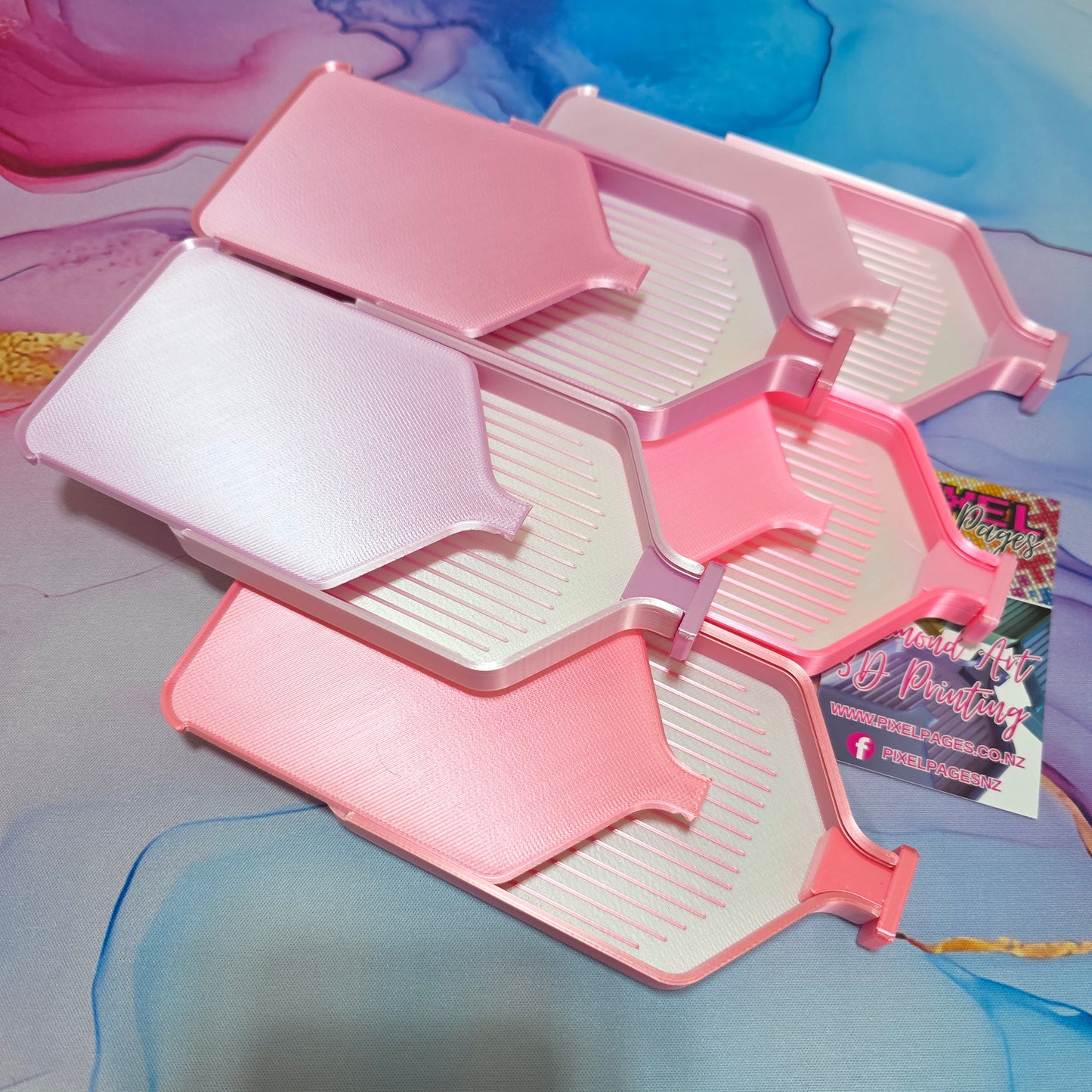 Luxury Set of 5 Stack-able Trays - Peach Blush