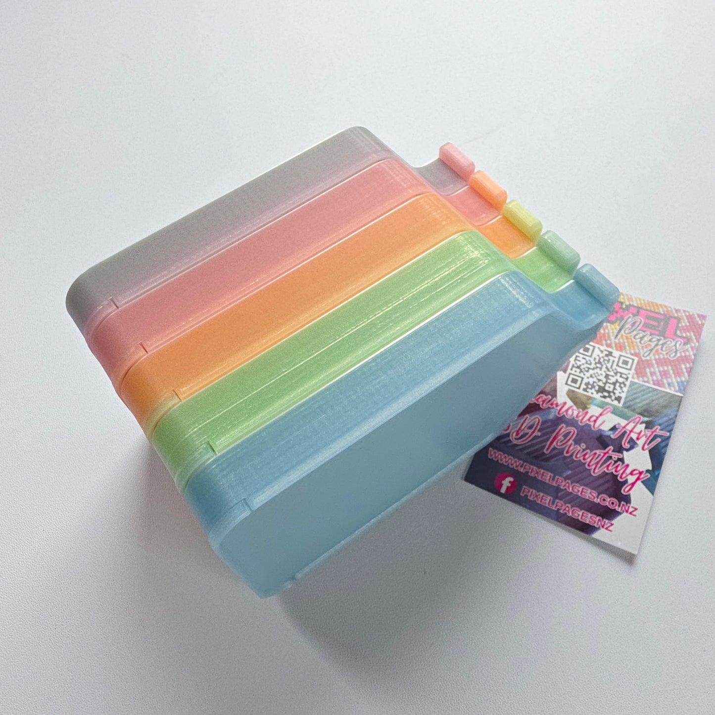 Luxury Set of 5 Stack-able Trays -  Rainbow Crystal (Glow)
