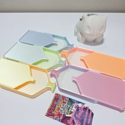 Luxury Set of 5 Stack-able Trays - Silk white & Mermaid