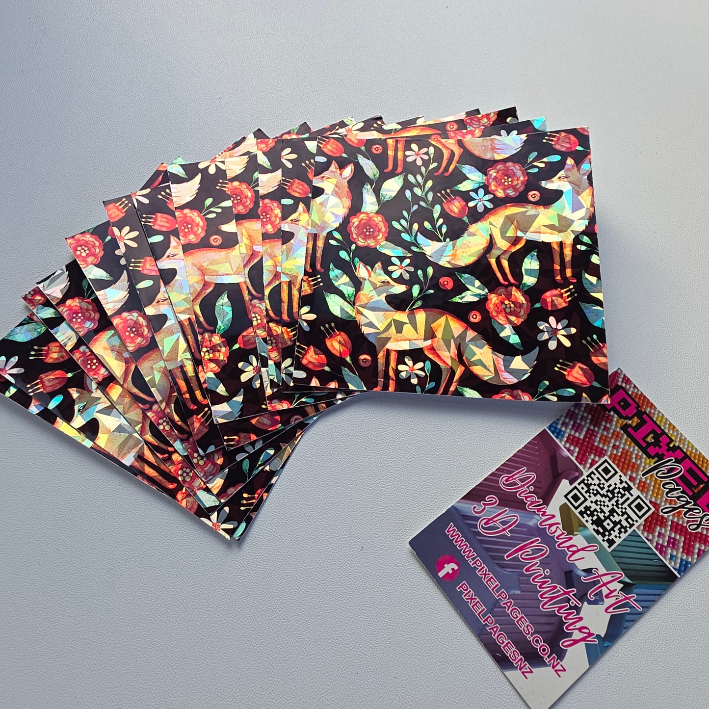 Holographic Release Paper 10cm x 10cm 12 Pack - Fox