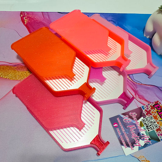 Luxury Set of 5 Stack-able Trays - Silk White & Strawberry Sorbet