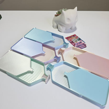 Luxury Set of 5 Stack-able Trays - Silk white & Fairytale