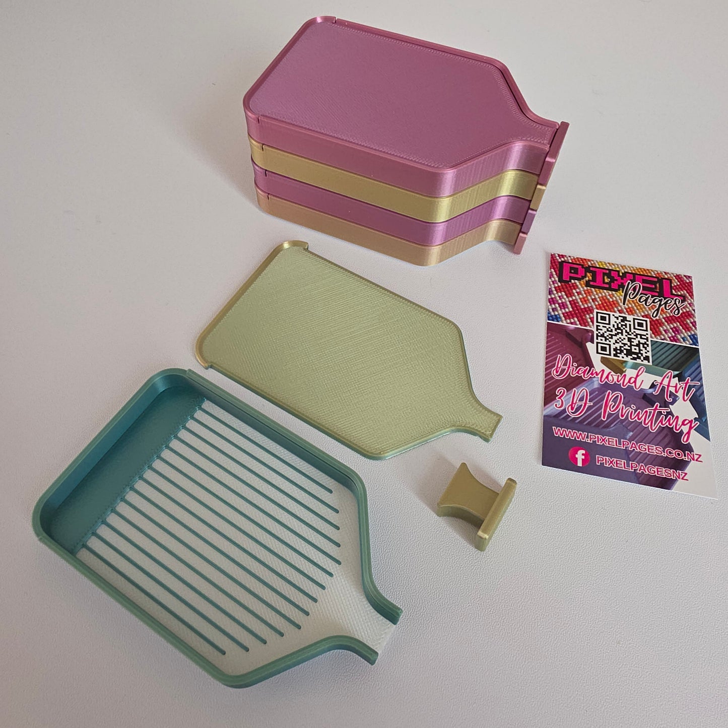 Luxury Mini Set of 5 Stack-able Trays - Pearl White & Paddle Pop