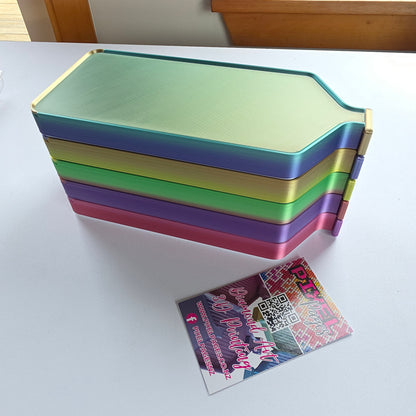 Luxury Set of 5 Stack-able Trays - Silk Rainbow