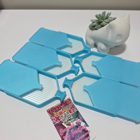 Luxury Set of 5 Stack-able Trays - Silk white & Crystal