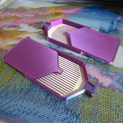 Luxury Set of 5 Stack-able Trays - Silk White & Berry